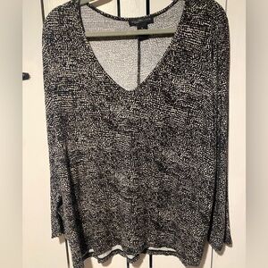 Joan Vass Monochrome Patterned Blouse